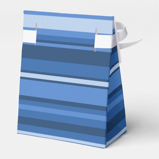 Monogramm blaue Streifen Geschenkschachtel (Rückseite)