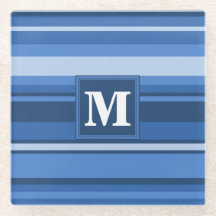 Monogramm blaue Streifen