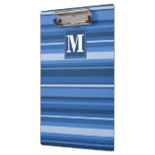 Monogramm blaue Streifen Klemmbrett (Links)