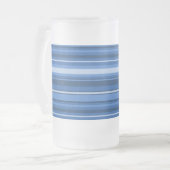 Monogramm blaue Streifen Mattglas Bierglas (Vorderseite Links)