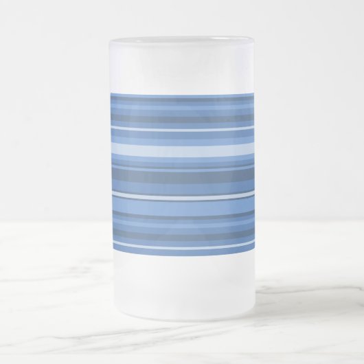 Monogramm blaue Streifen Mattglas Bierglas (Mittel)