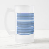 Monogramm blaue Streifen Mattglas Bierglas (Links)