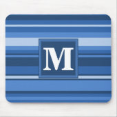 Monogramm blaue Streifen Mousepad (Vorne)