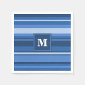 Monogramm blaue Streifen Serviette (Vorderseite)
