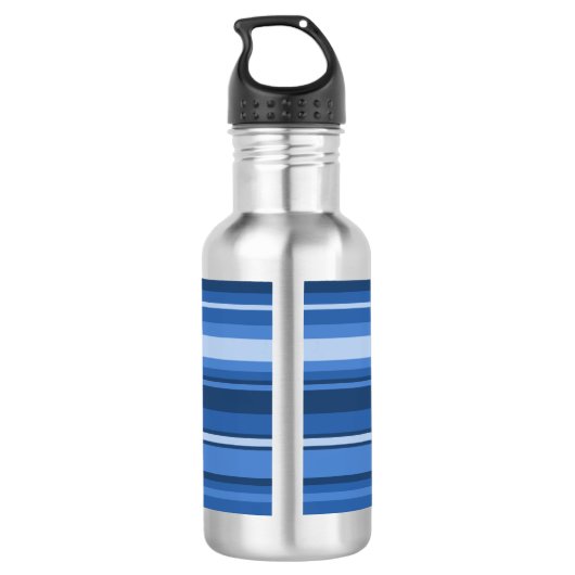 Monogramm blaue Streifen Trinkflasche (Rückseite)