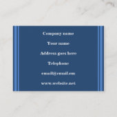 Monogramm blaue Streifen Visitenkarte (Rückseite)