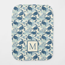 Monogramm Blaue und Cremeschildkröten