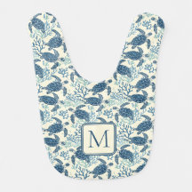 Monogramm Blaue und Cremeschildkröten