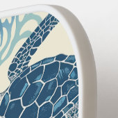 Monogramm Blaue und Cremeschildkröten Pickleball Schläger (Linke Seite)