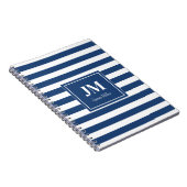 Monogramm blaue und weiße Streifen Notizblock (Rechte Seite)