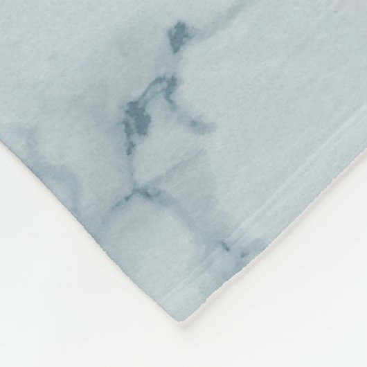 Monogramm Blauer Marmor Fleecedecke (Ecke)