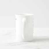 Monogramm Blauer Rosa Farbton Blumenbuchstabe N Porzellantasse (Rückseite)