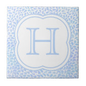 Monogramm blauer Watercolor lässt Keramikfliese (Vorderseite)