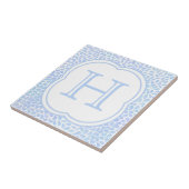 Monogramm blauer Watercolor lässt Keramikfliese (Seite)