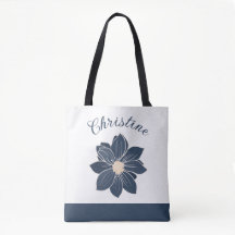 Monogramm Blaues Blumen Brautjungfer Geschenk