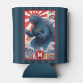 Monogramm Blaues Eidechsen-Monster Fett Retro Cool Dosenkühler (Rückseite)