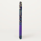 Monogramm-blaues lila Fraktal-keltischer Case-Mate iPhone Hülle (Hinten/Rechts)