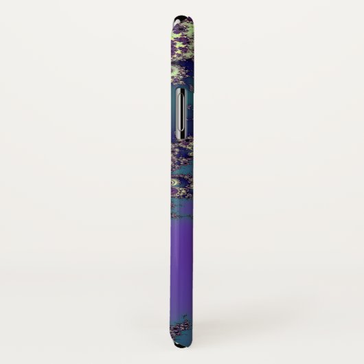 Monogramm-blaues lila Fraktal-keltischer Case-Mate iPhone Hülle (Hinten/Rechts)