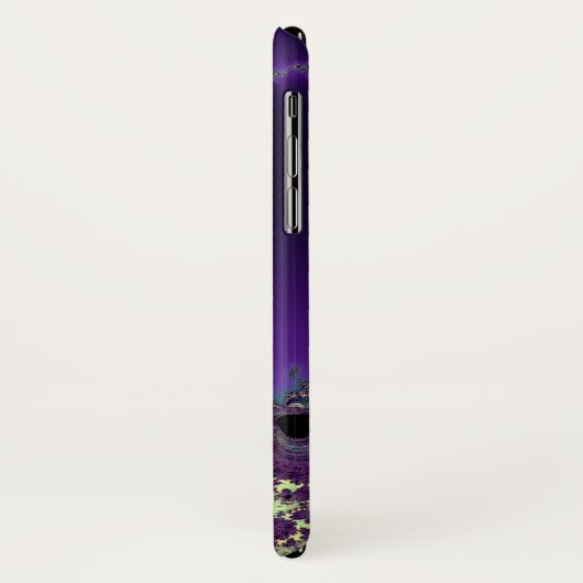 Monogramm-blaues lila Fraktal-keltischer Case-Mate iPhone Hülle (Hinten/Links)