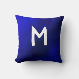 Monogramm blaues Plasma Kissen