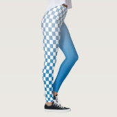 Monogramm blaues strahlendes weißes Prüfmuster Leggings (Rechts)