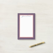 Monogramm-blaues u. rotes Quatrefoil Gitter-Muster Post-it Klebezettel (Auf Schreibtisch)