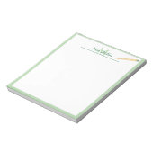Monogramm Bleistift Personalisierter Lehrer Notizb Notizblock (Rotiert)