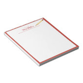 Monogramm Bleistift Personalisierter Lehrer Notizb Notizblock (angewinkelt)