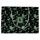 Monogramm-Block für Steampunk-Verdigris-Gänge Große Geschenktüte (Rückseite)