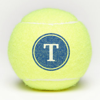 Monogramm Blue Dot Serif Tennisbälle