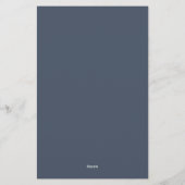 Monogramm | Blue Gold Elegant Personalisiert Briefpapier (Rückseite)