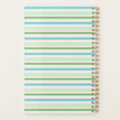 Monogramm Blue Green und Creme Streifen Planer (Rückseite)