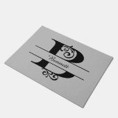 Monogramm Blüh Buchstabe B mit Name Doormat Fußmatte (Schrägansicht)