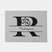 Monogramm Blüh Letter R mit Name Doormat Fußmatte (Vorderseite)