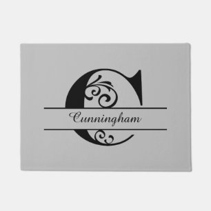 Monogramm Blühe Buchstaben C mit Name Doormat Fußmatte