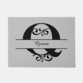 Monogramm Blühe Buchstaben Q mit Name Doormat Fußmatte (Vorderseite)