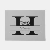 Monogramm Blühte Buchstaben H mit Name Doormat Fußmatte (Vorderseite)