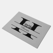 Monogramm Blühte Buchstaben H mit Name Doormat Fußmatte (Schrägansicht)