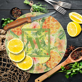 Monogramm Blume Ananas Schneidebrett