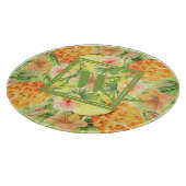 Monogramm Blume Ananas Schneidebrett (Ecke)