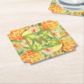 Monogramm Blume Ananas Untersetzer (angewinkelt)