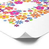 Monogramm-Blume Blumenbrief B Poster (Ecke)