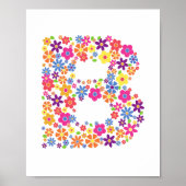 Monogramm-Blume Blumenbrief B Poster (Vorne)
