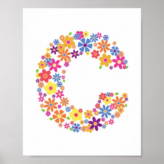 Monogramm-Blume Blumenschreiben C Poster (Vorne)