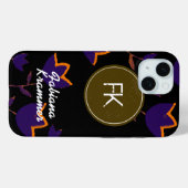 Monogramm-Blume Case-Mate iPhone Hülle (Rückseite (Horizontal))