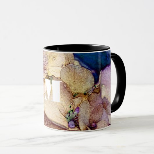 Monogramm Blume Coffee Tasse (VorderseiteRechts)