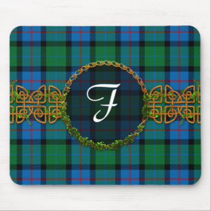 Monogramm-Blume der schottischen Tartane Mousepad