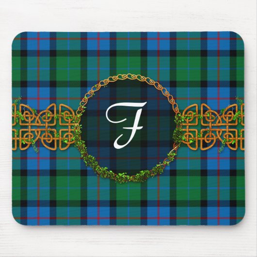 Monogramm-Blume der schottischen Tartane Mousepad (Vorne)