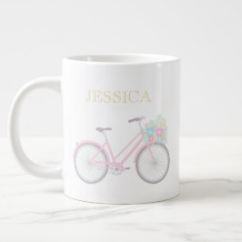 Monogramm Blume Fahrrad Niedlich Pastel Jumbo Tass Jumbo-Tasse