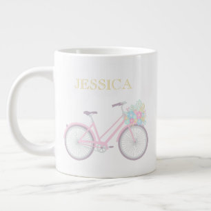 Monogramm Blume Fahrrad Niedlich Pastel Jumbo Tass Jumbo-Tasse